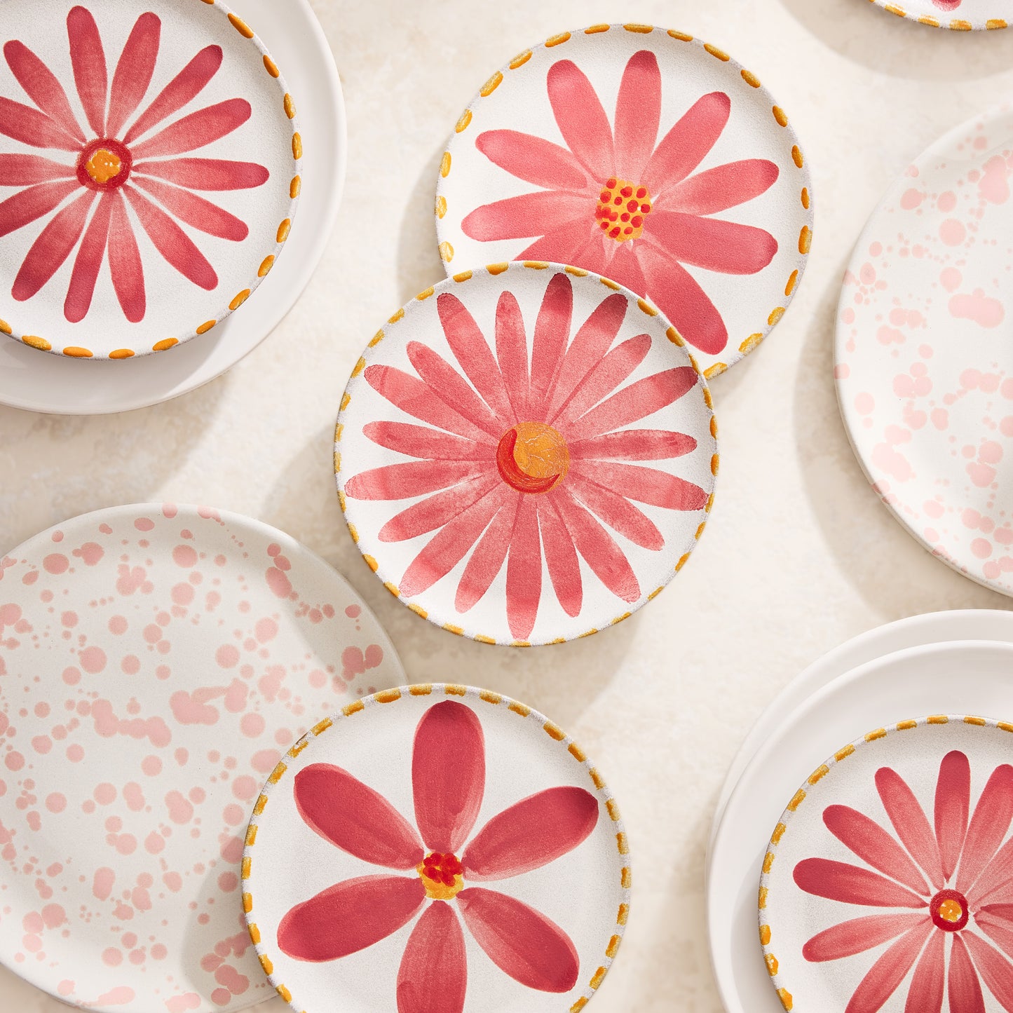 Nuno Pink Splatter Stoneware Salad Plate