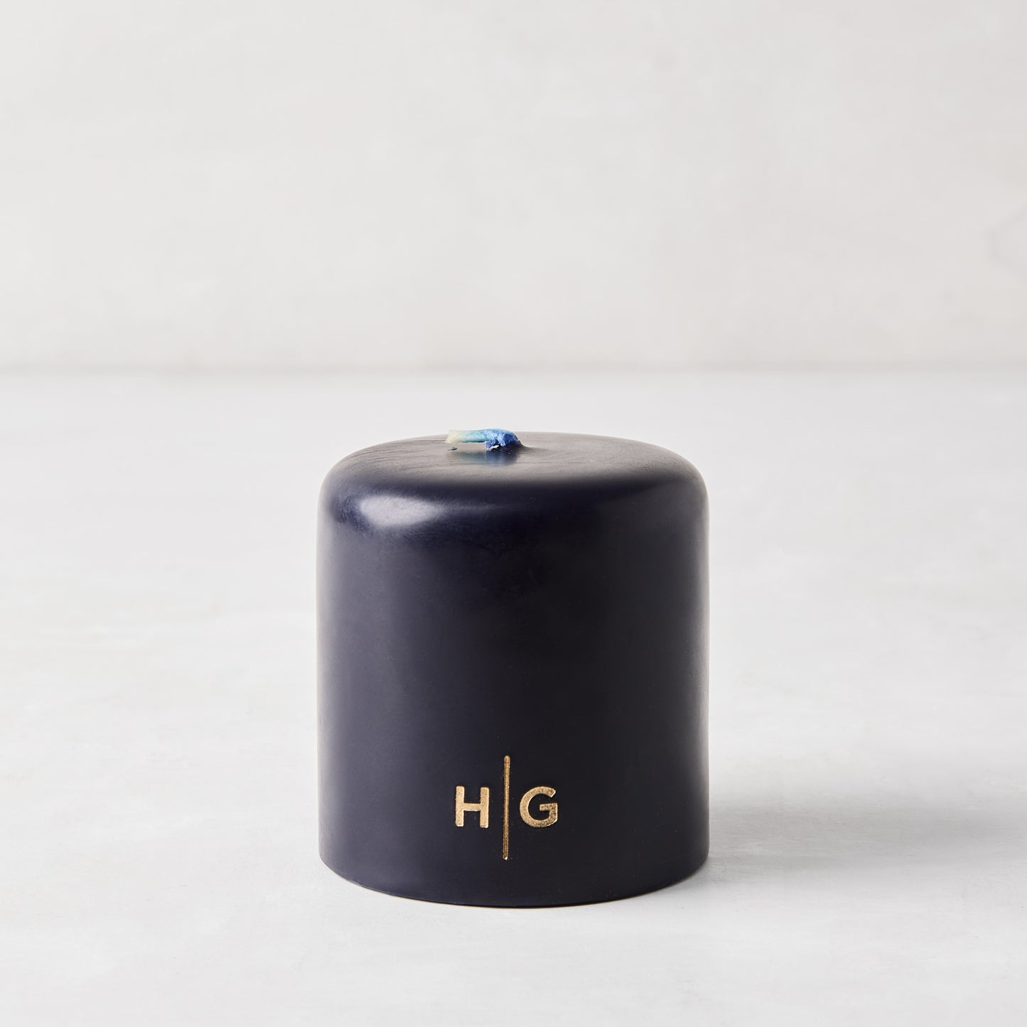 HG Blue Unscented Pillar Candle, 3"x3"
