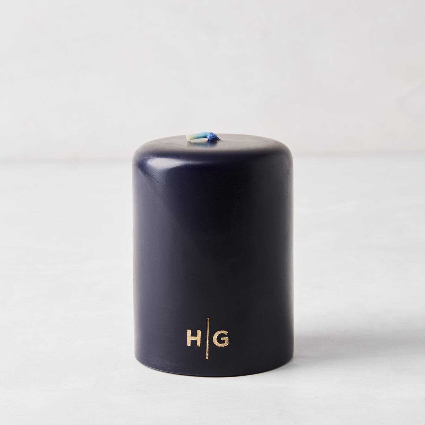 HG Blue Unscented Pillar Candle, 3"x4"