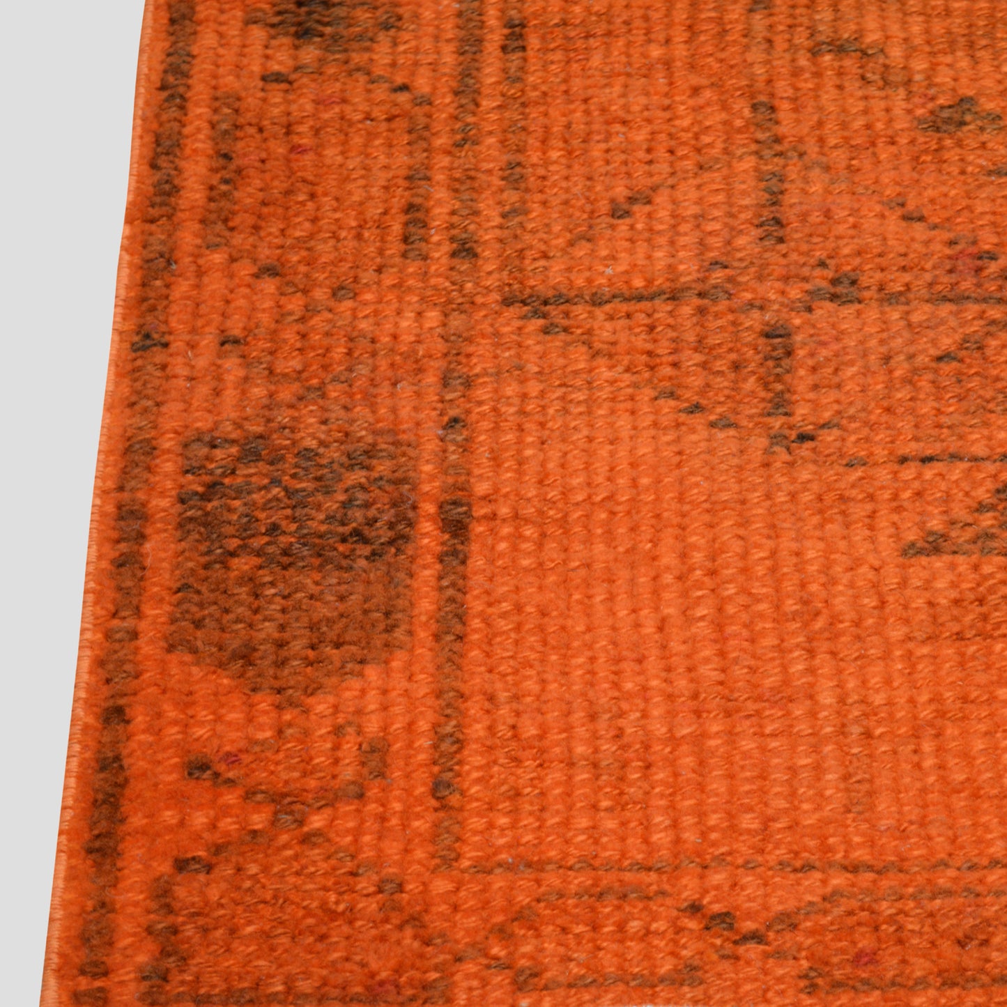 Vintage Orange and Black Turkish Runner Rug, 2'4" x 11'