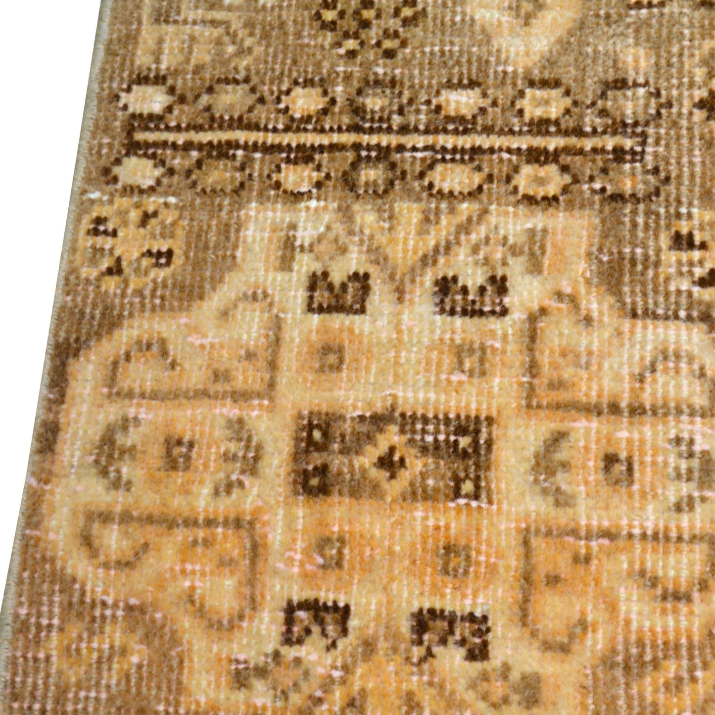 Vintage Neutral Turkish Rug with Brown Accents, 5'x8'
