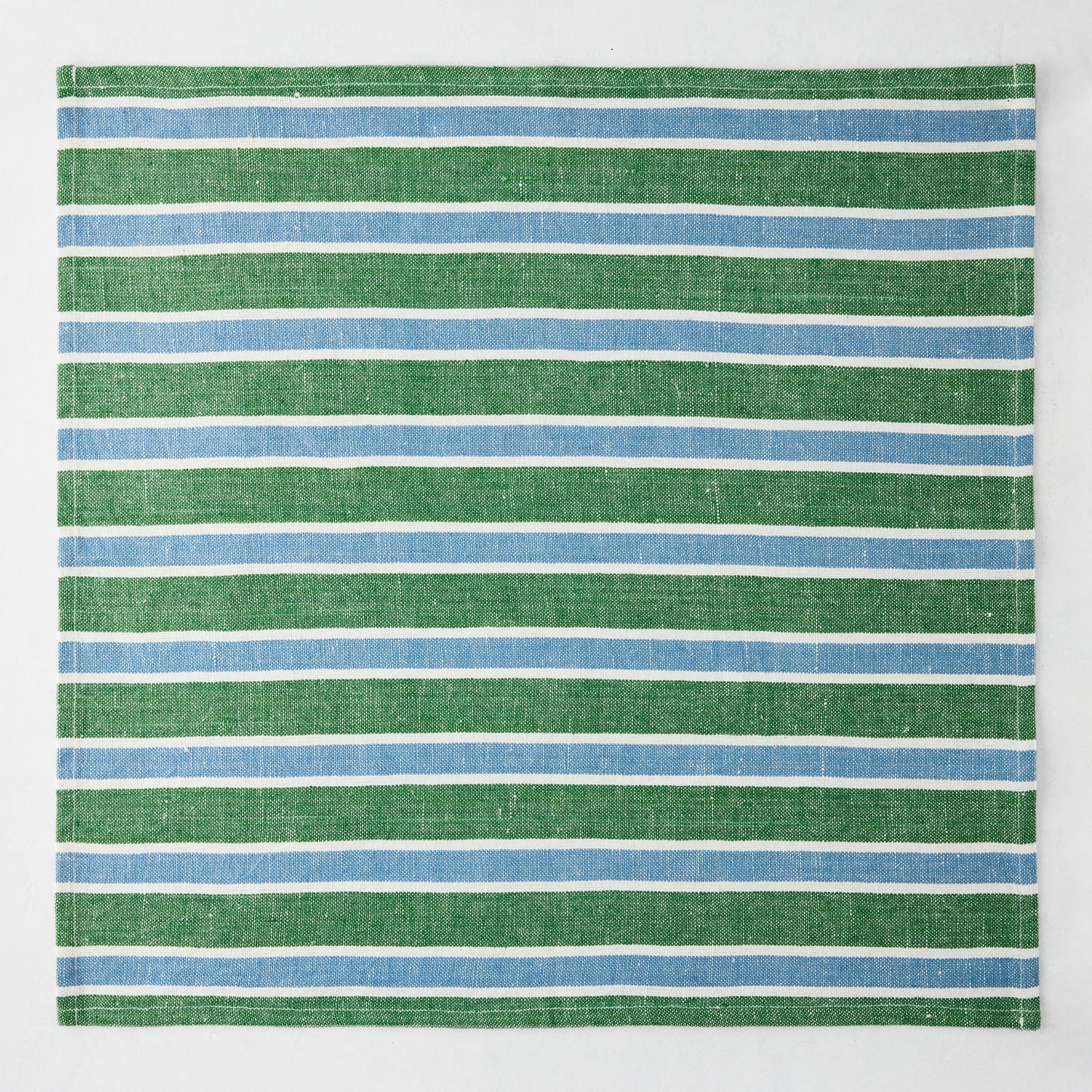 Bennett Blue and Green Wide Stripe Cotton Napkin