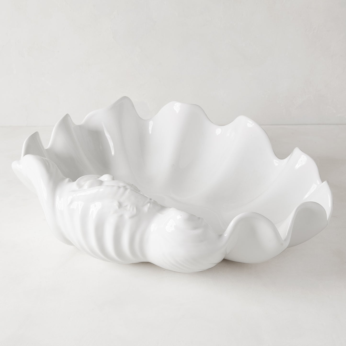 Large Ceramic Clamshell Bowl