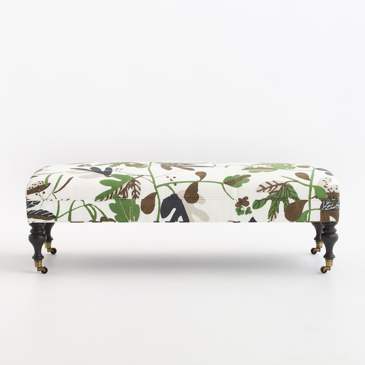 Matisse Leaf Botanical Cocktail Ottoman with Black Walnut Finish