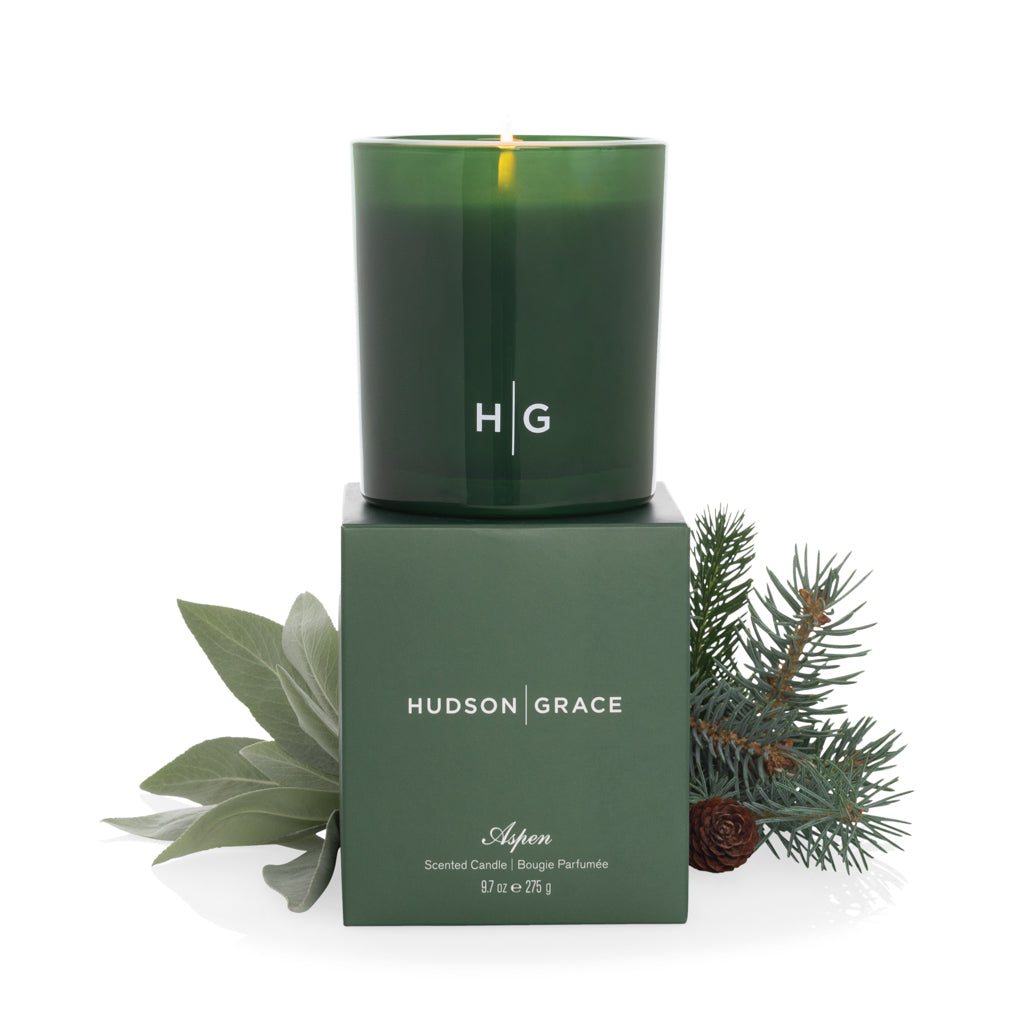 Hudson Grace Aspen Scented Candle with Green Wax