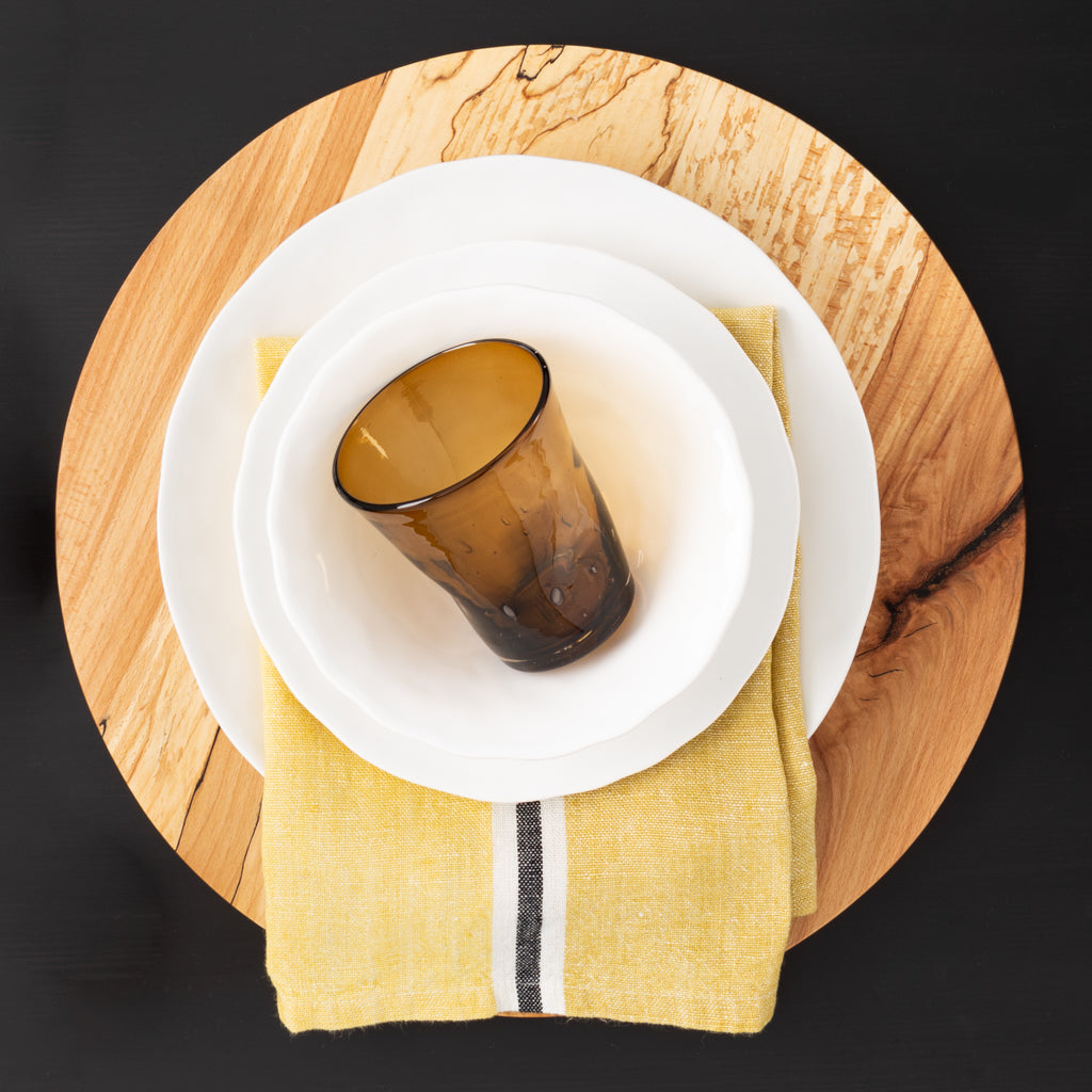 Pebble White Ceramic Dinner Plate
