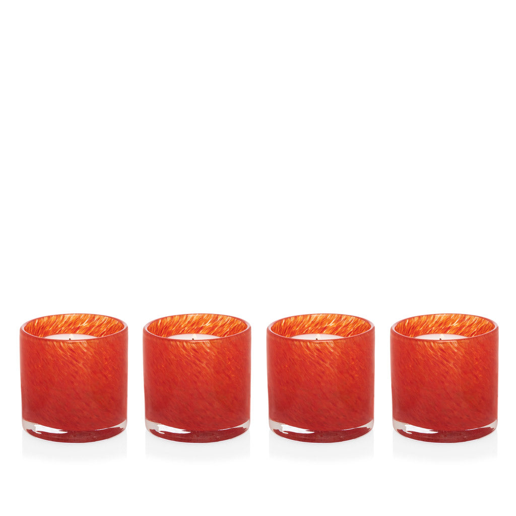 Red Glass Votive Candle Holder