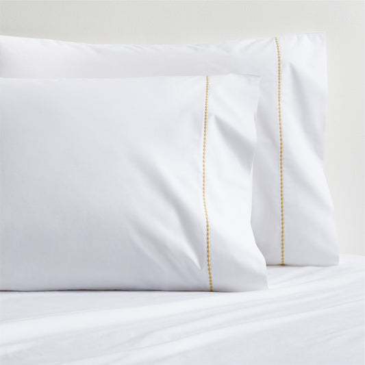 Yellow Diamond Percale Pillowcases, Set of 2