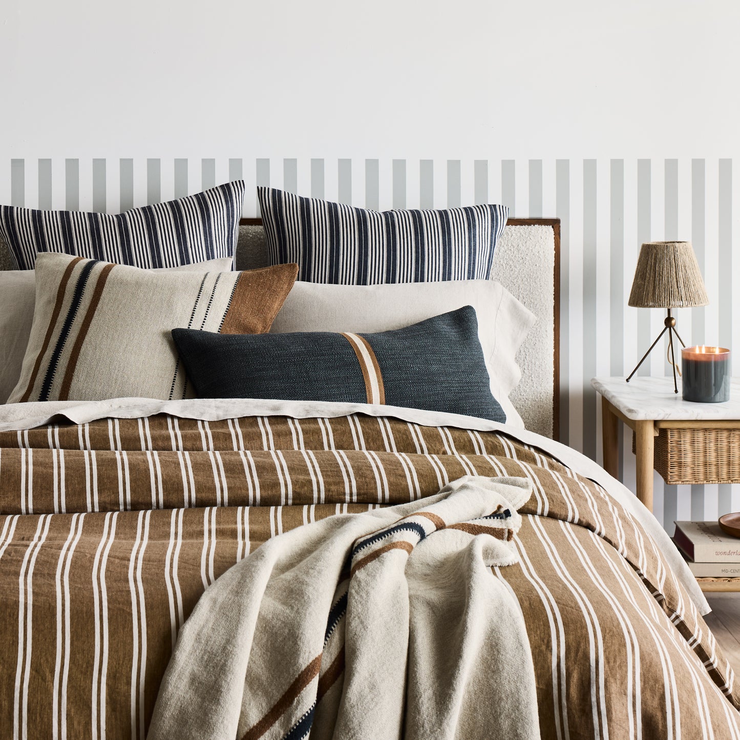 Canal Stripe Linen Queen Duvet Cover