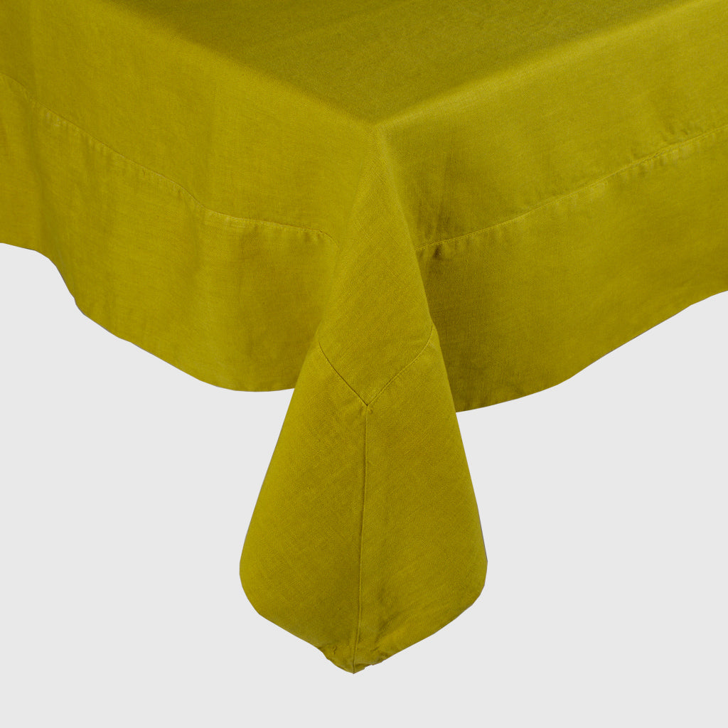 Aloe Green HG Hand-dyed Linen Tablecloth