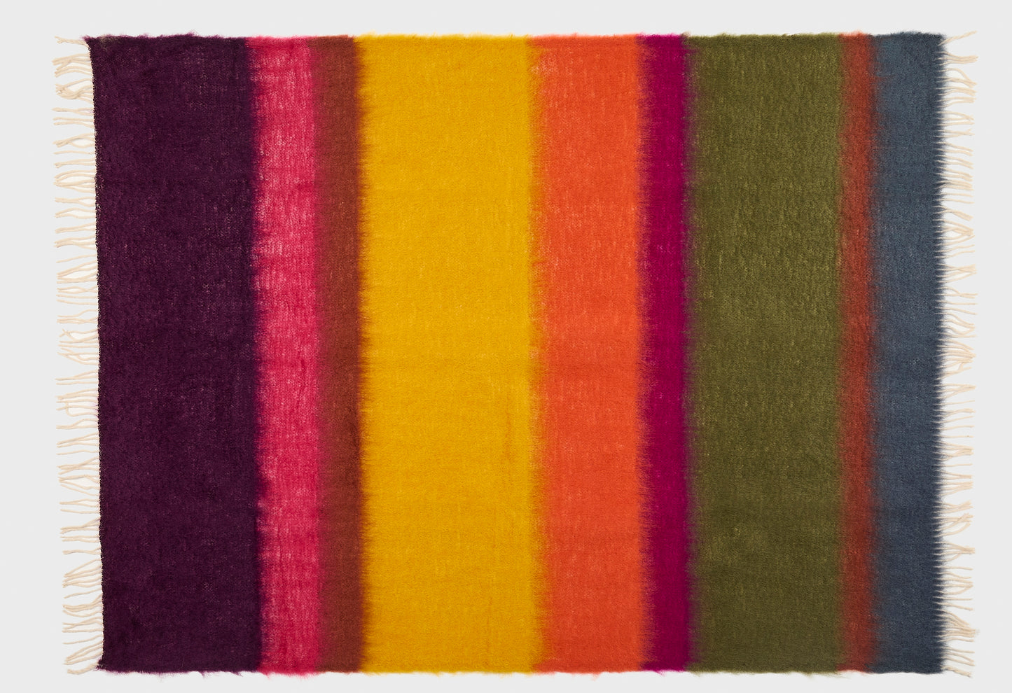 Green, Orange, and Yellow Multi-Colored Mantas Ezcaray Matisse Mohair Throw