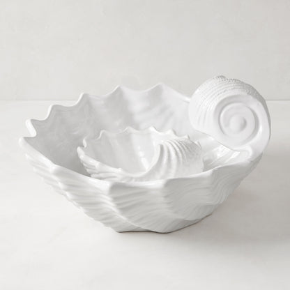 Large Malibu Ceramic Shell Bowl
