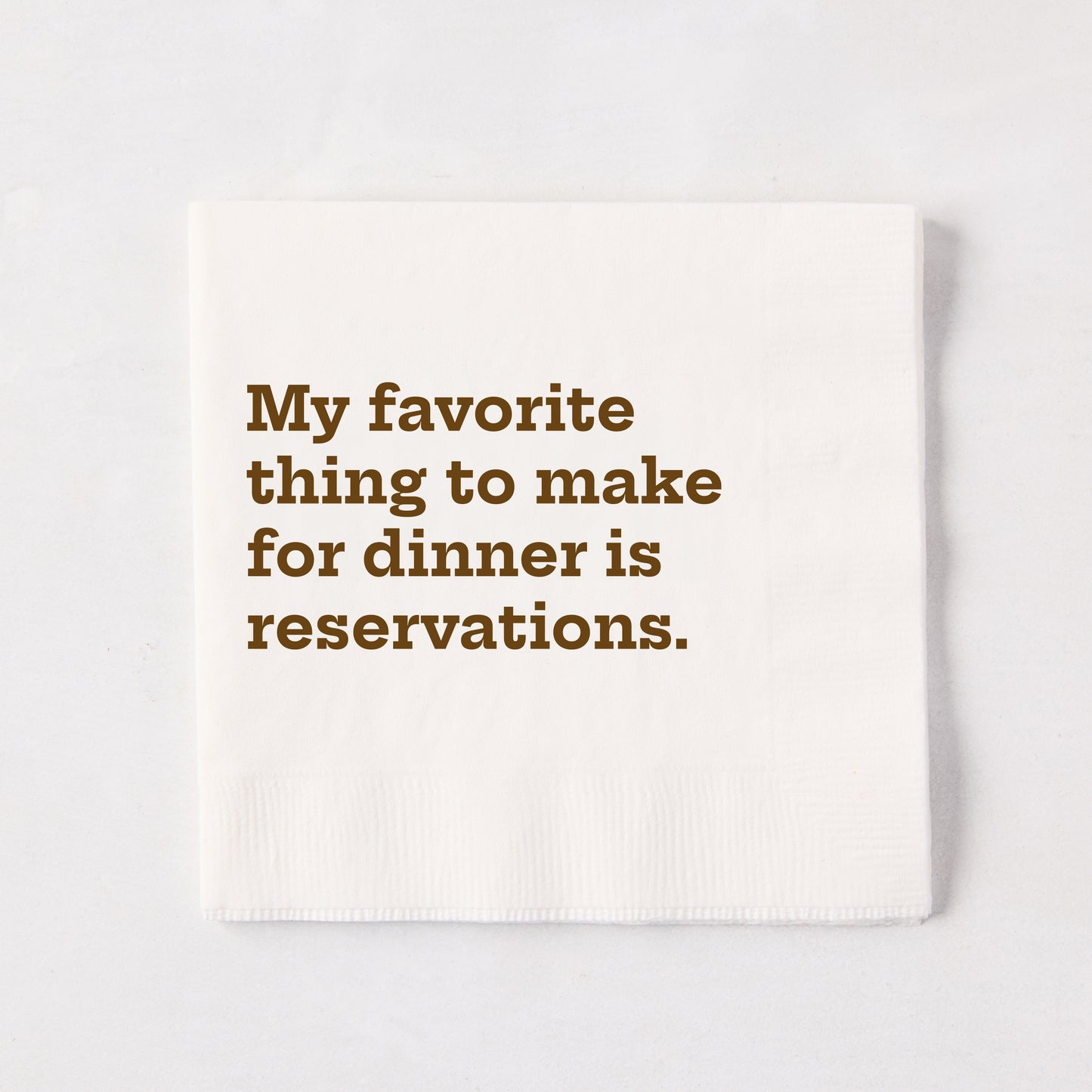"My Favorite Thing To Make Is Reservations" Cocktail Napkins, Set of 50