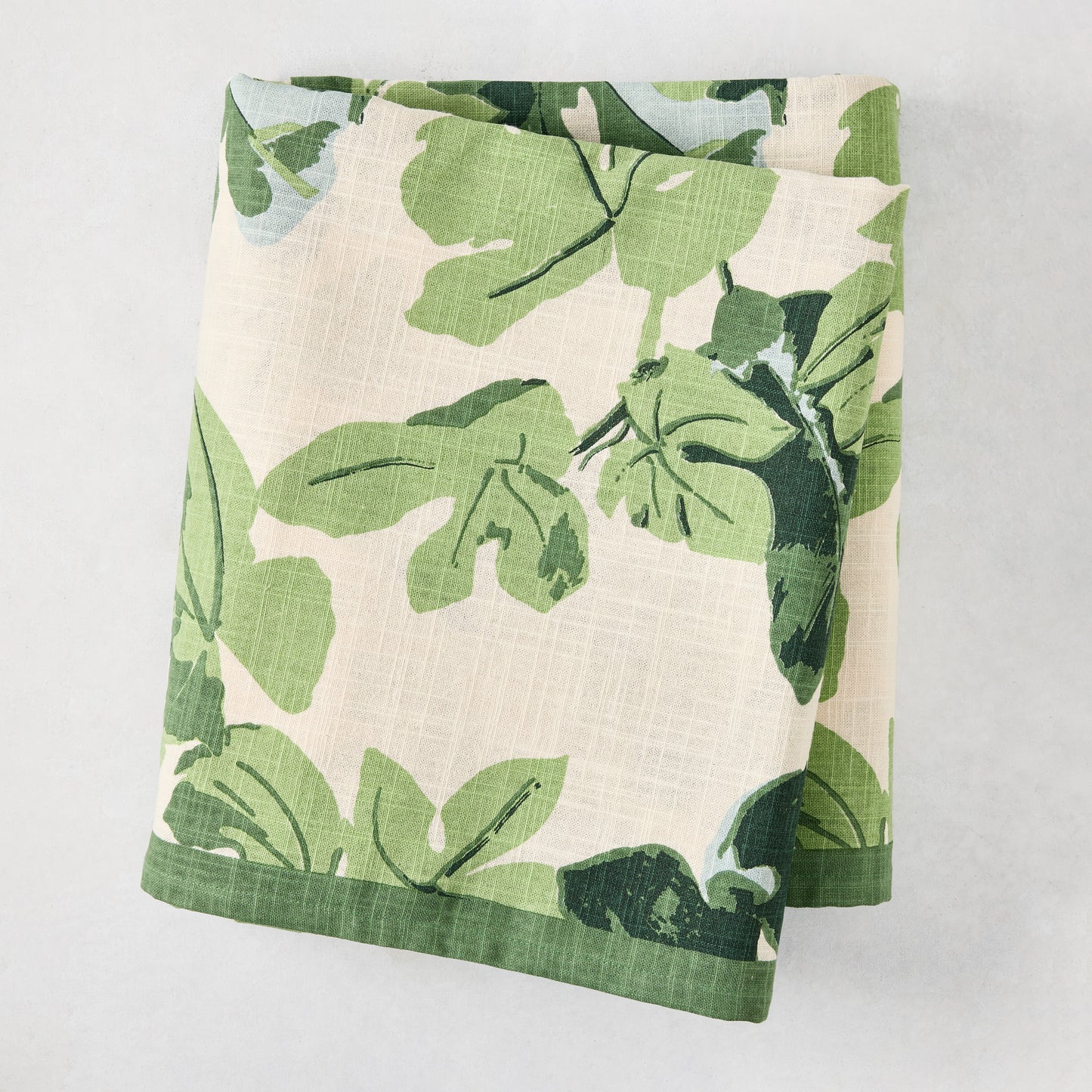 Peter Dunham x Hudson Grace Fig Leaf Printed Natural Tablecloth