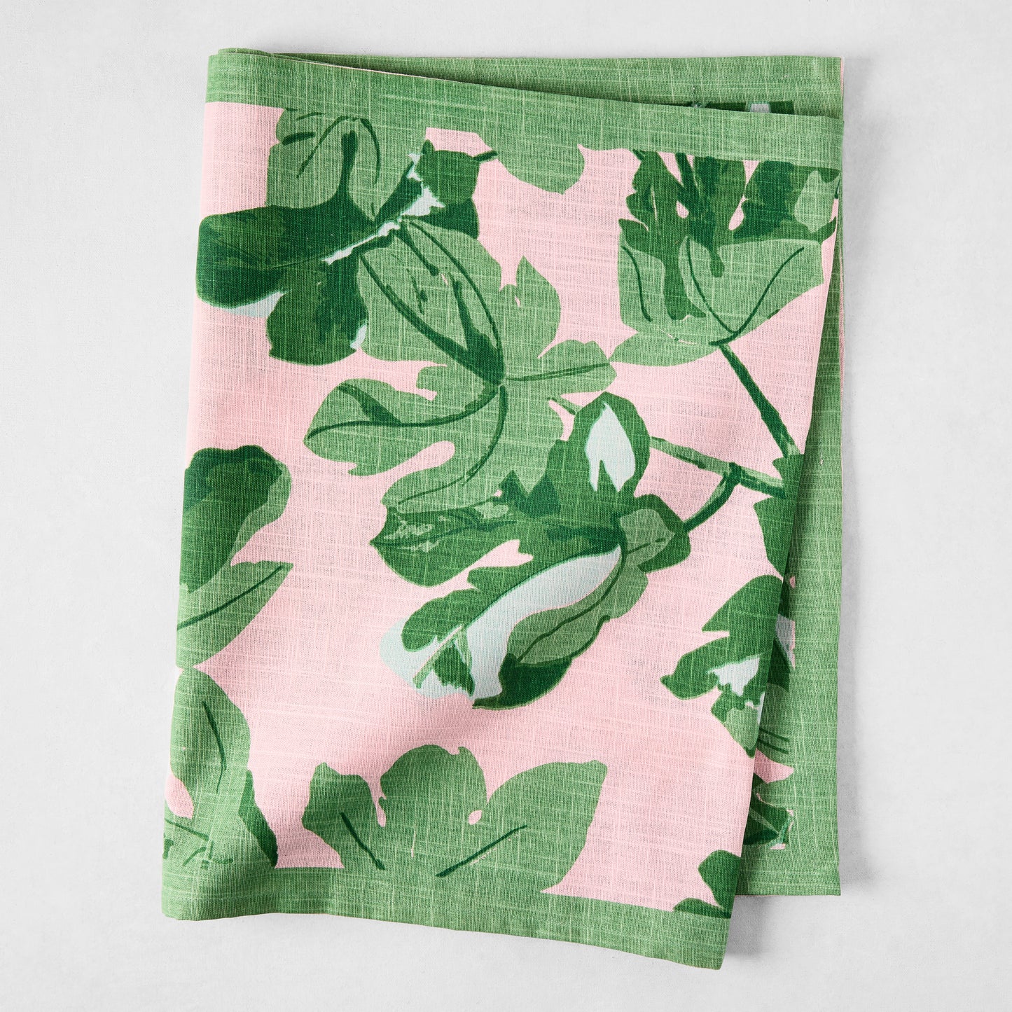 Peter Dunham + Hudson Grace Green Fig Leaf Printed Pink Runner