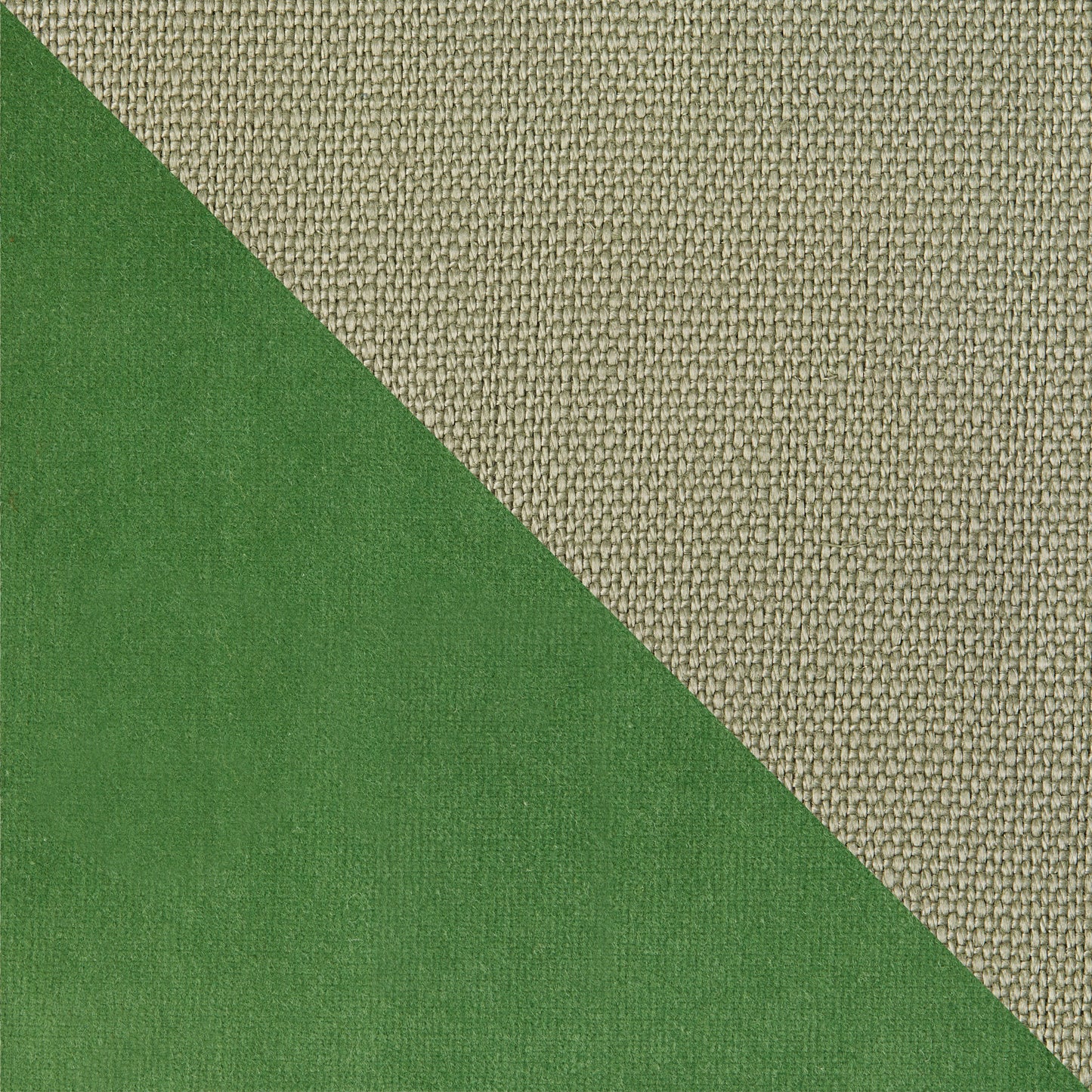 Green Linen and Velvet Square Reversible Pillow