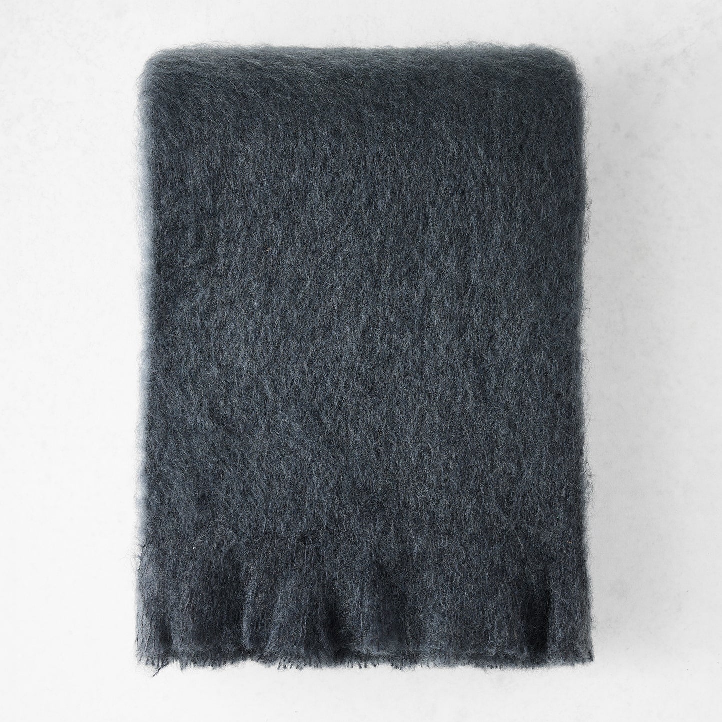 Charcoal Gray Solid Mohair Throw