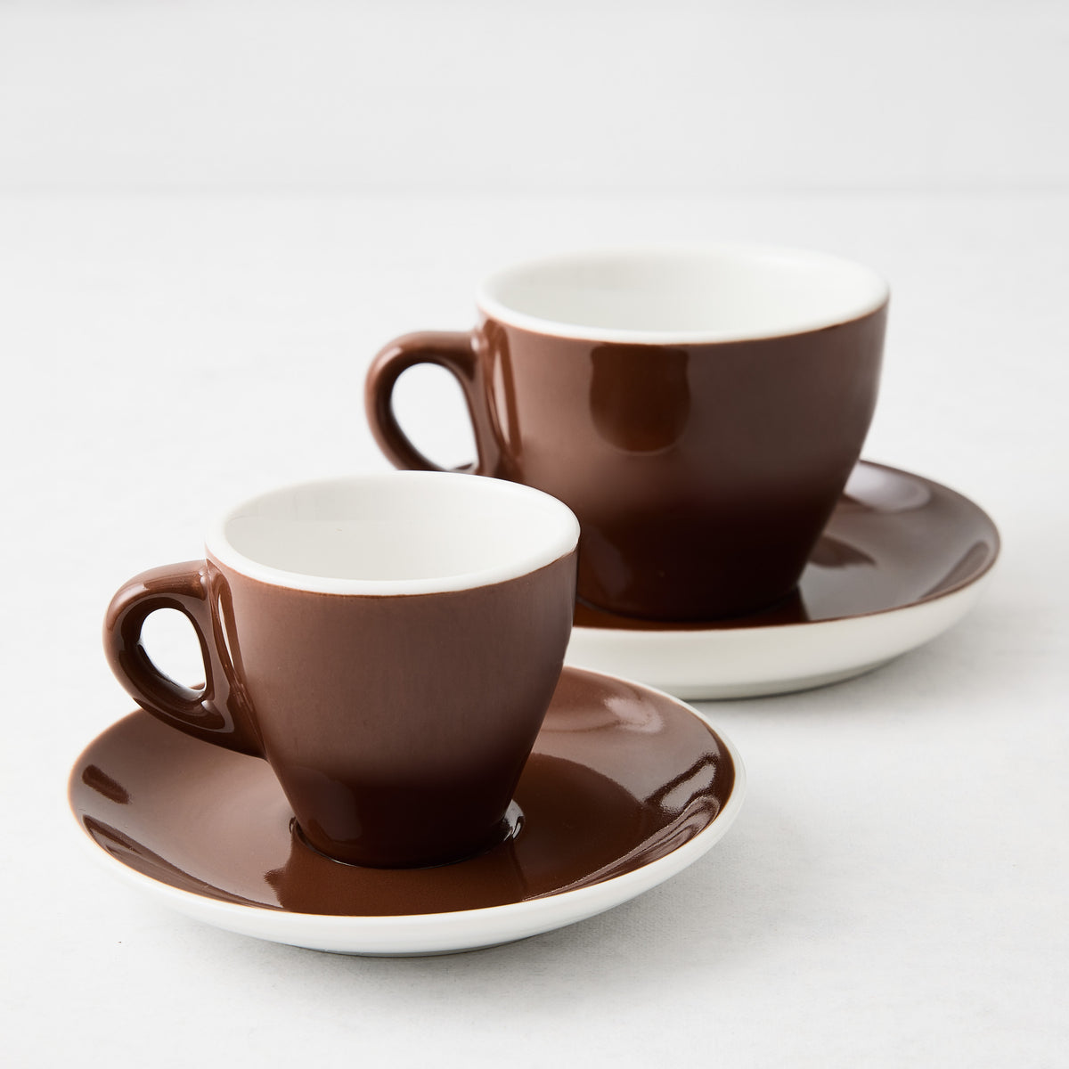 Chocolate Brown Cafe Latte Cup and Saucer