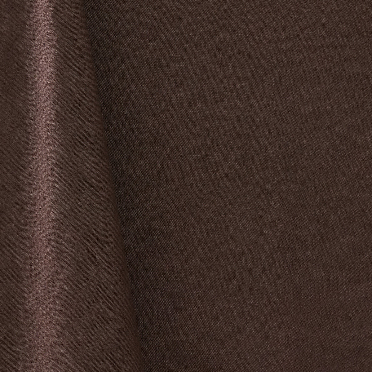 Chocolate Brown Embroidered Tipped Stitch Linen Tablecloth