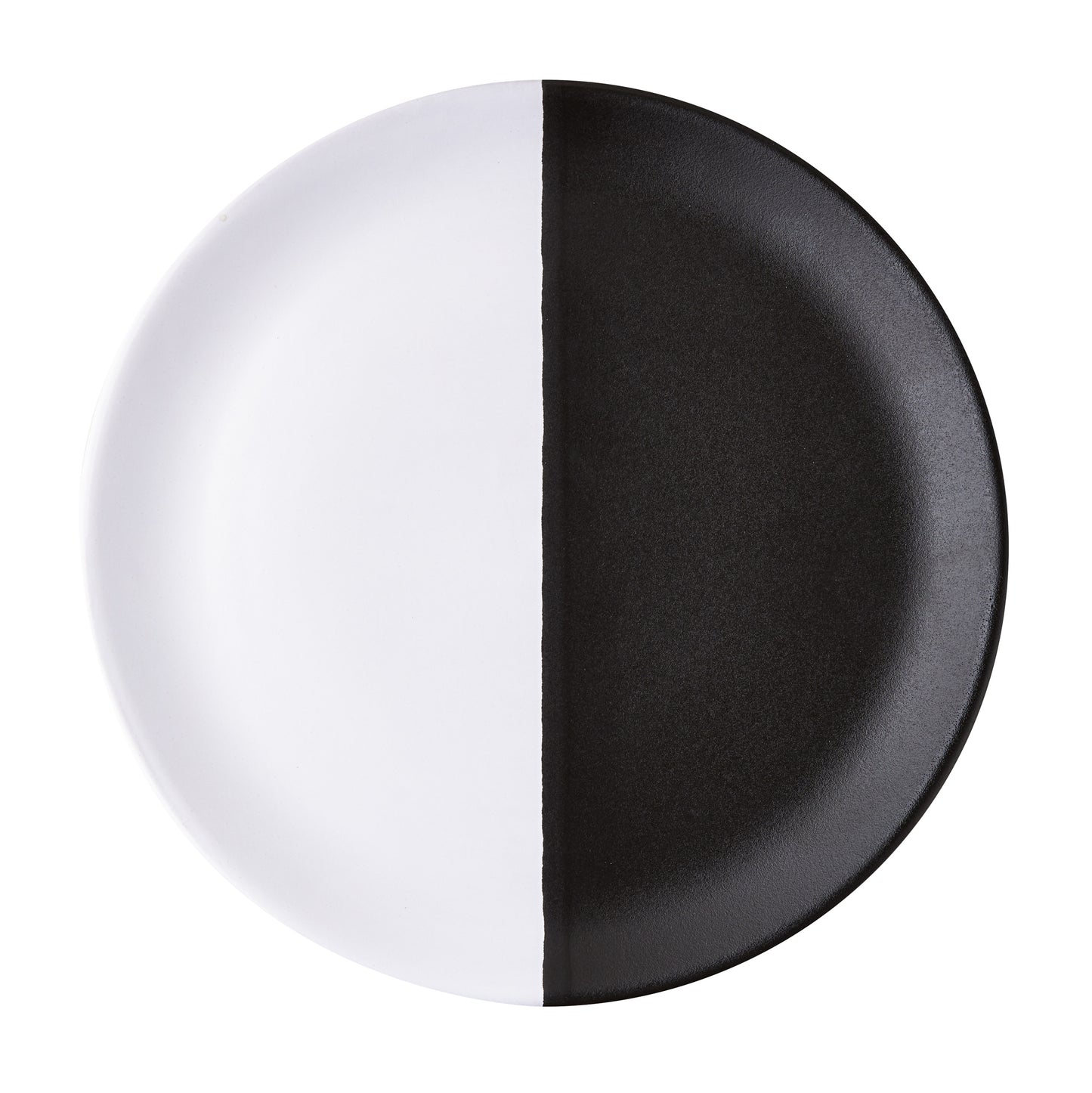 Diane Keaton + Hudson Grace Domino Half-Dipped Stoneware Salad Plate, black and white.