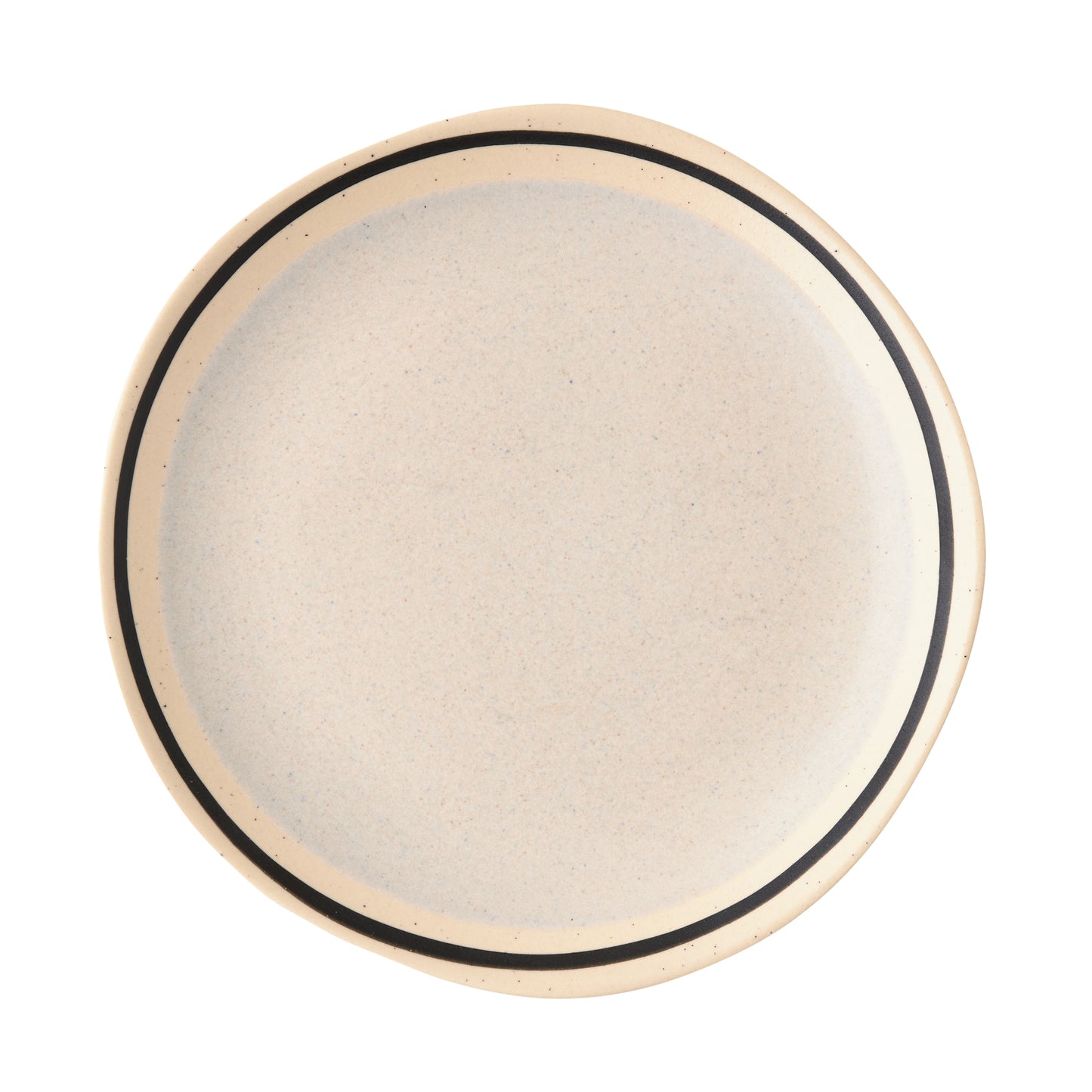 Diane Keaton + Hudson Grace Sketch Stoneware Salad Plate, speckled finish, black line rim.
