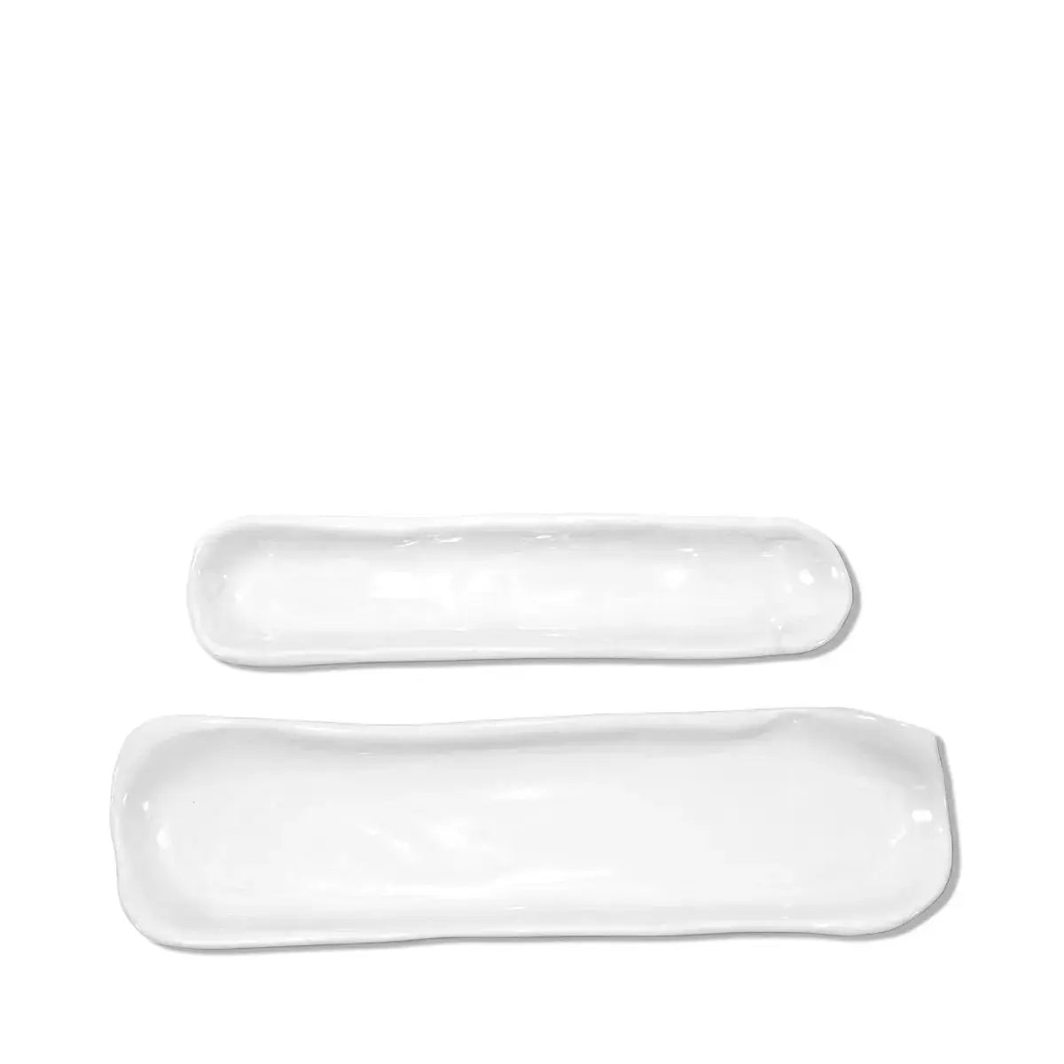 Handmade Ceramic Olive Appetizer Tray 4934 by Montes Doggett, set of 2