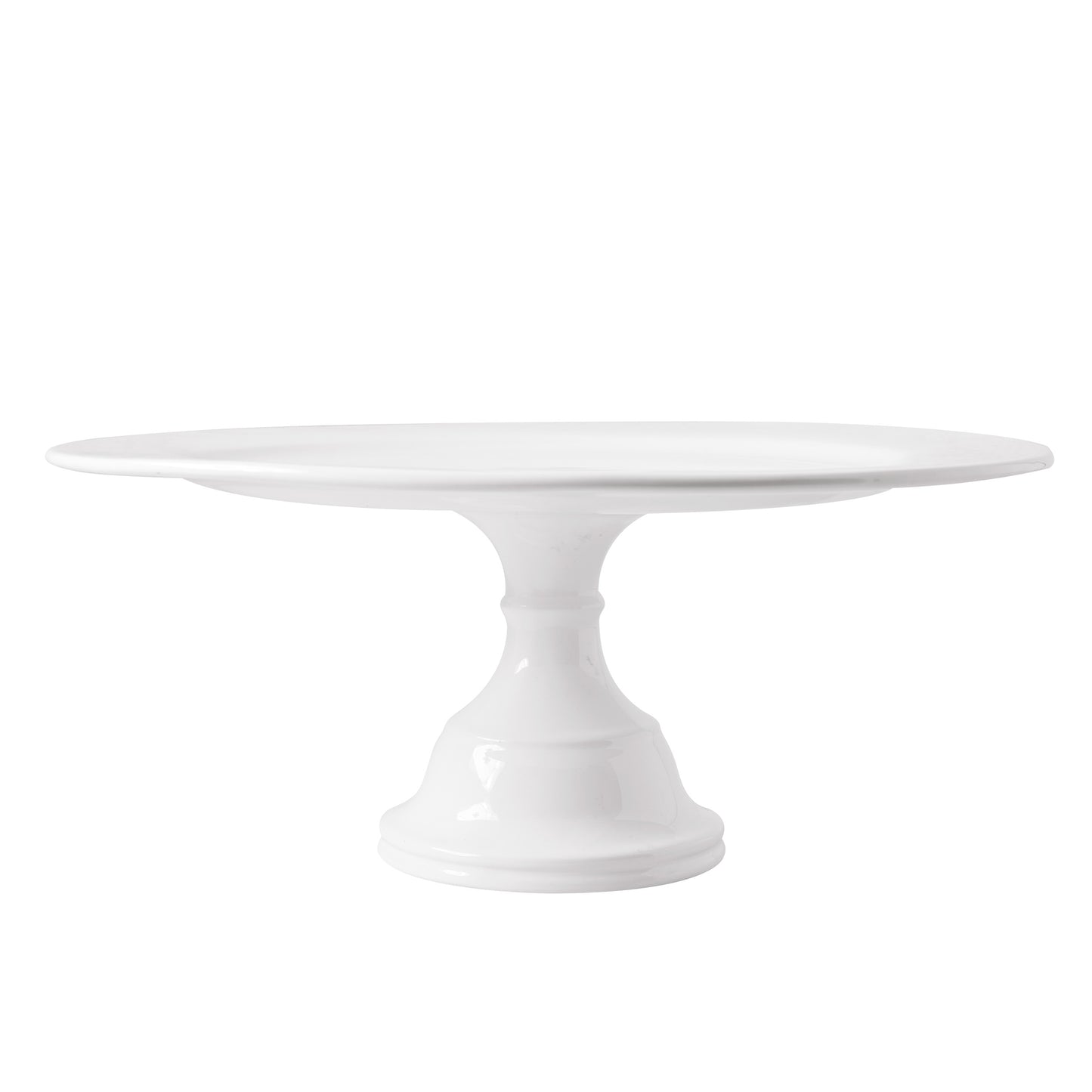 HG Original Large Pedestal Cake Stand, creamy white ceramic, 16"Dia x 6.5"H, classic European design.