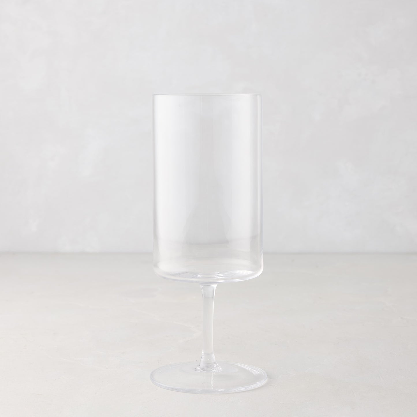 Large Hugo Stemmed Wine Glass, clear glass, modern sleek design, 2.7"Dia x 7"H.
