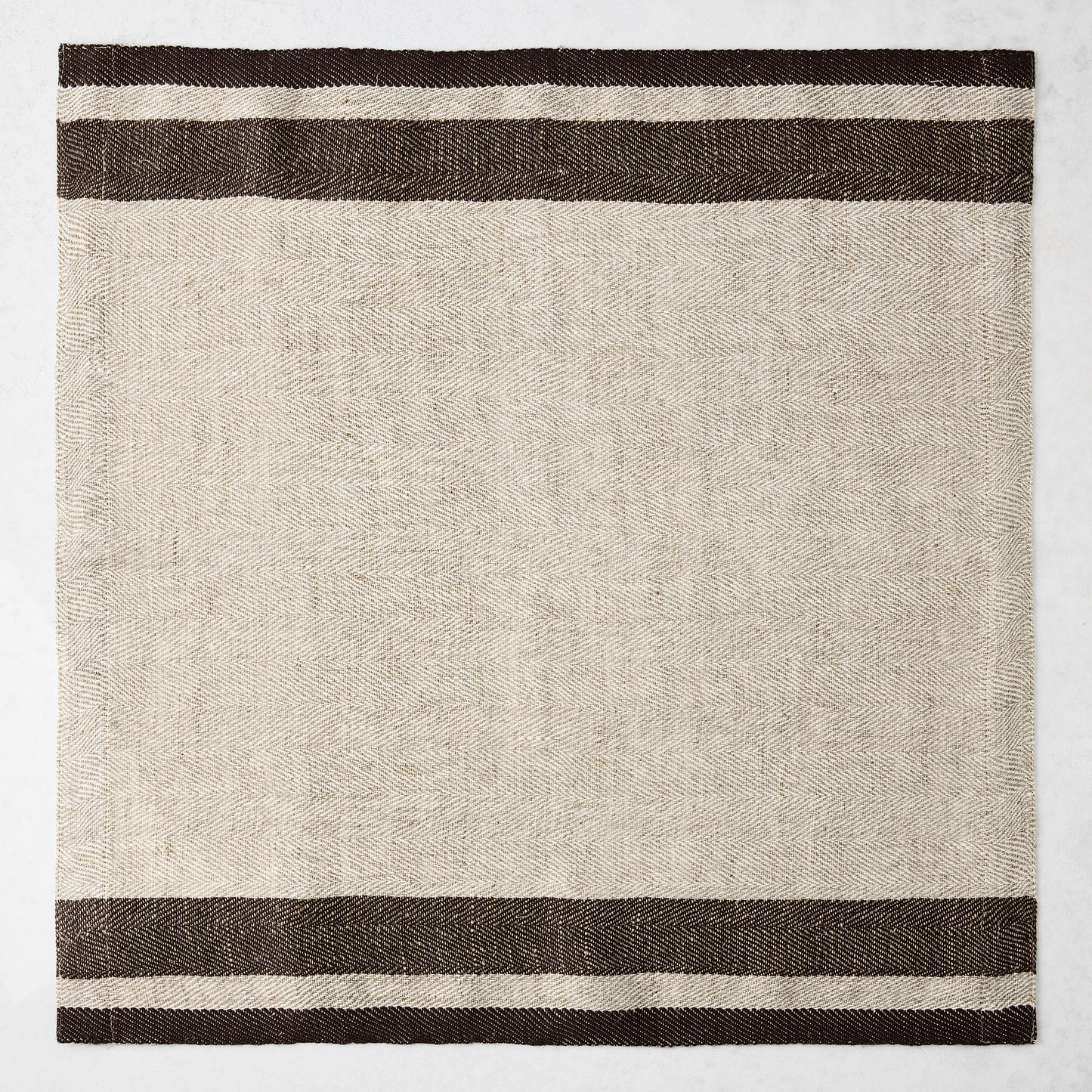 Lexington Chocolate Brown Stripe Border Napkin