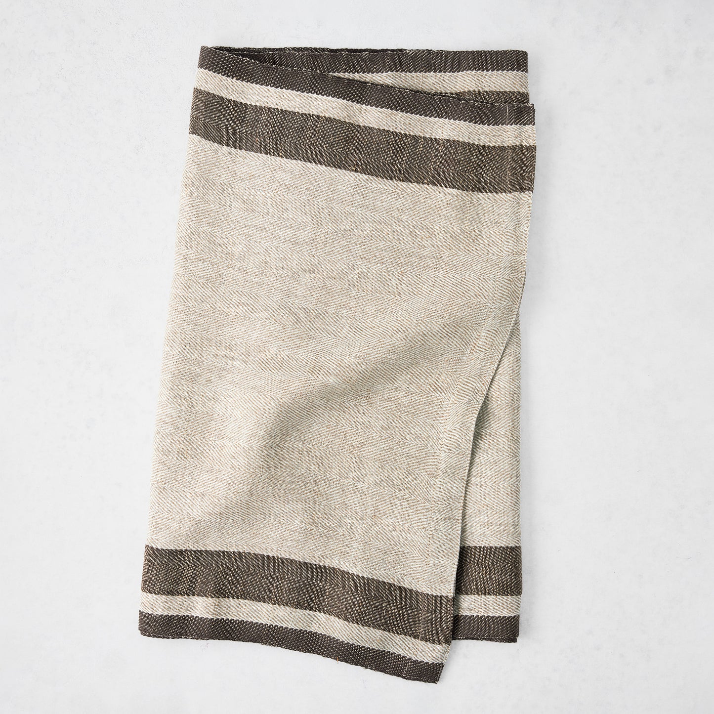 Lexington Chocolate Brown Stripe Border Table Runner