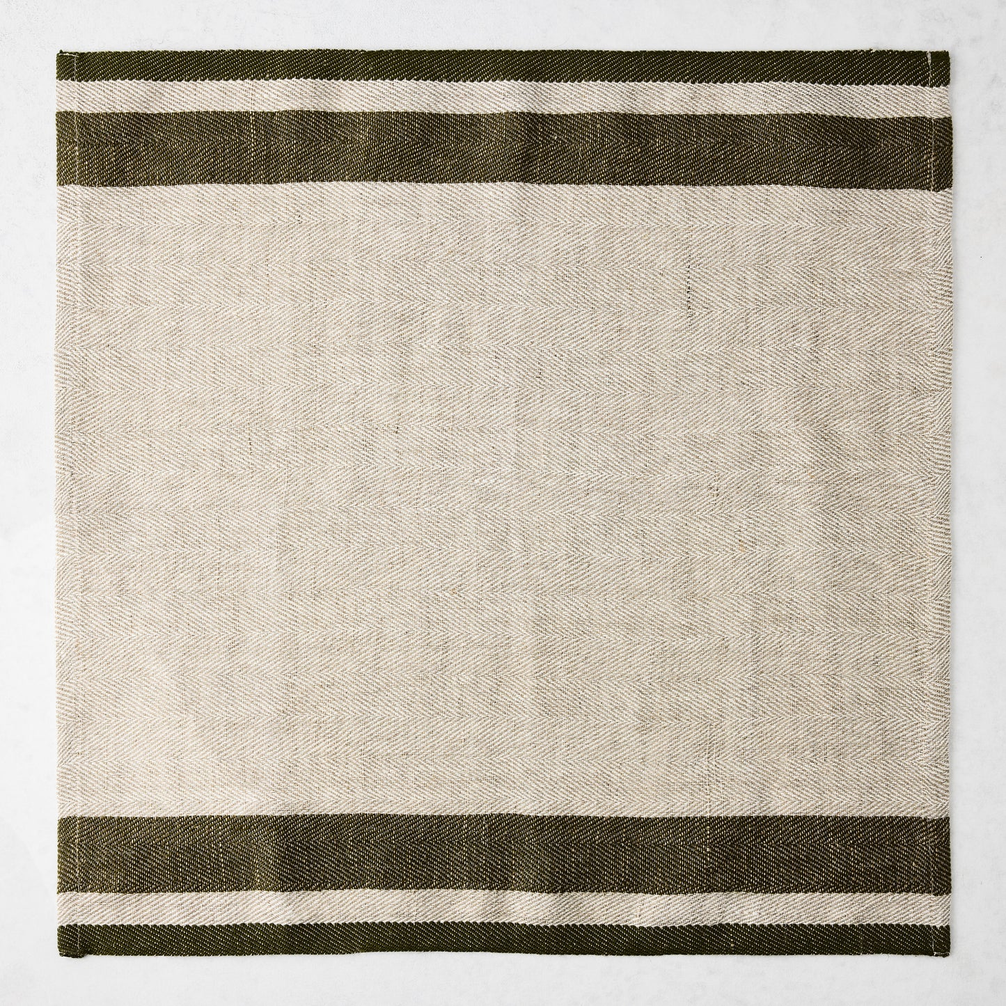 Lexington Green Stripe Border Napkin