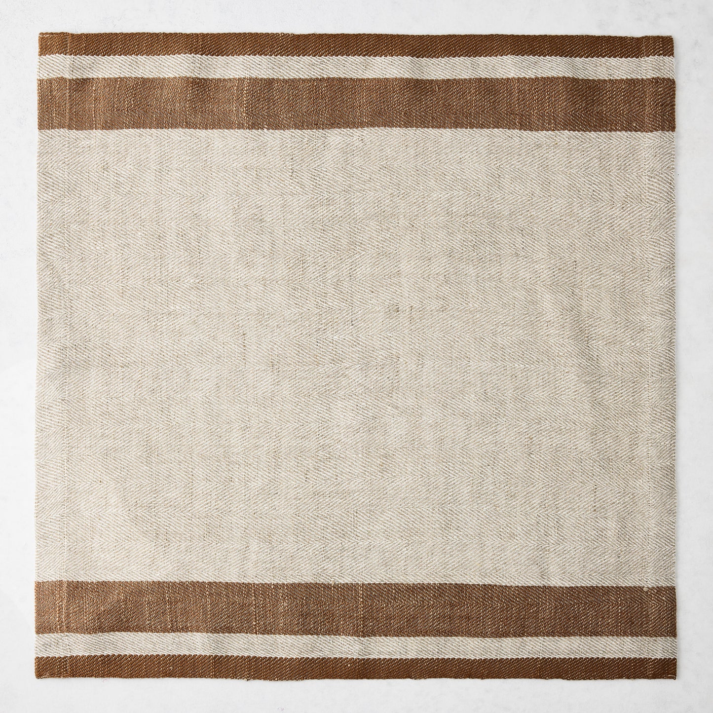 Lexington Tobacco Brown Stripe Border Napkin