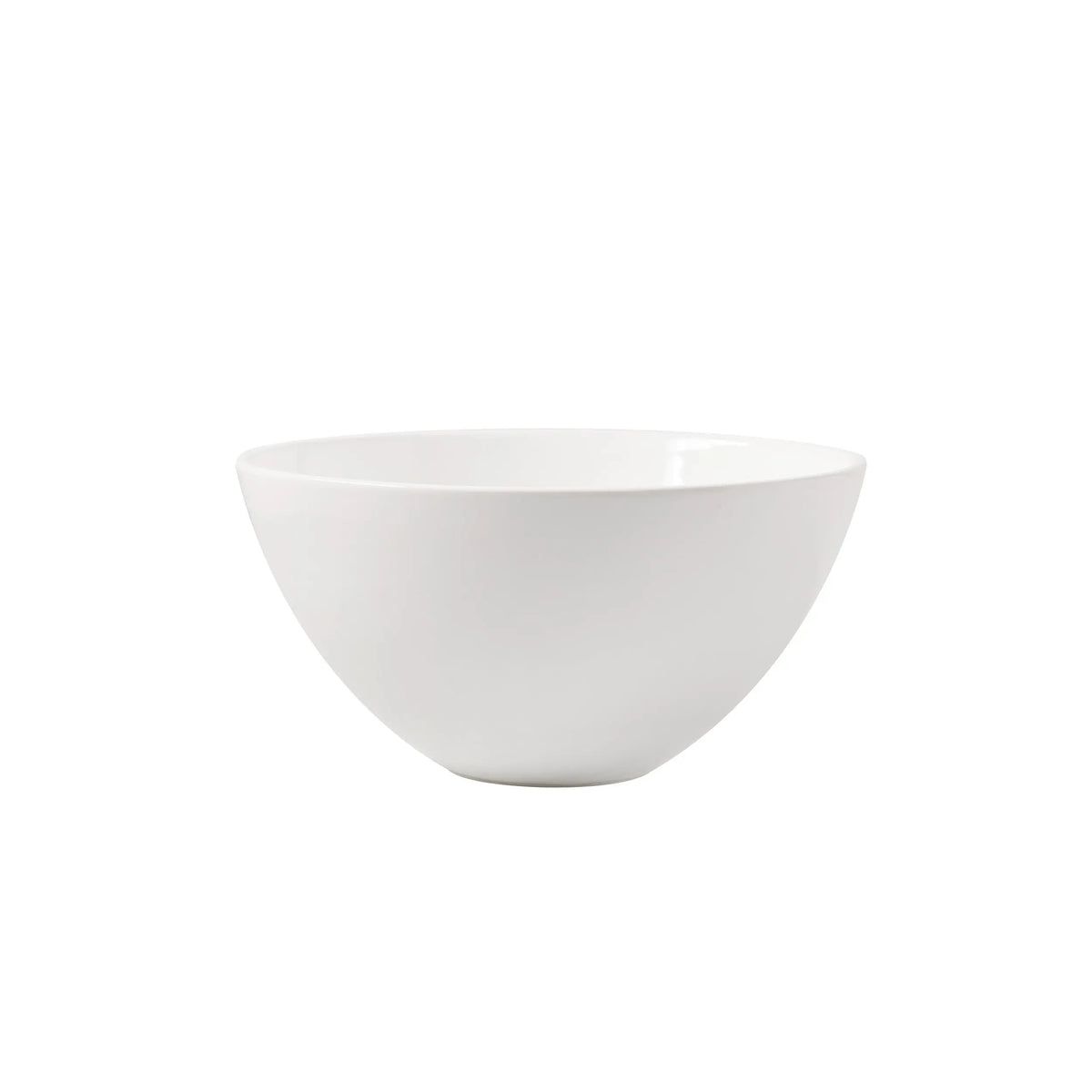 White HG Modern Small Ceramic Serve Bowl, 8"Dia, high-fired earthenware.