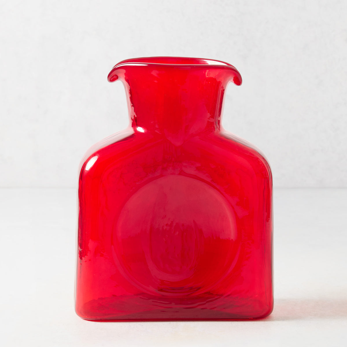 Red Cabell Square Glass Pitcher
