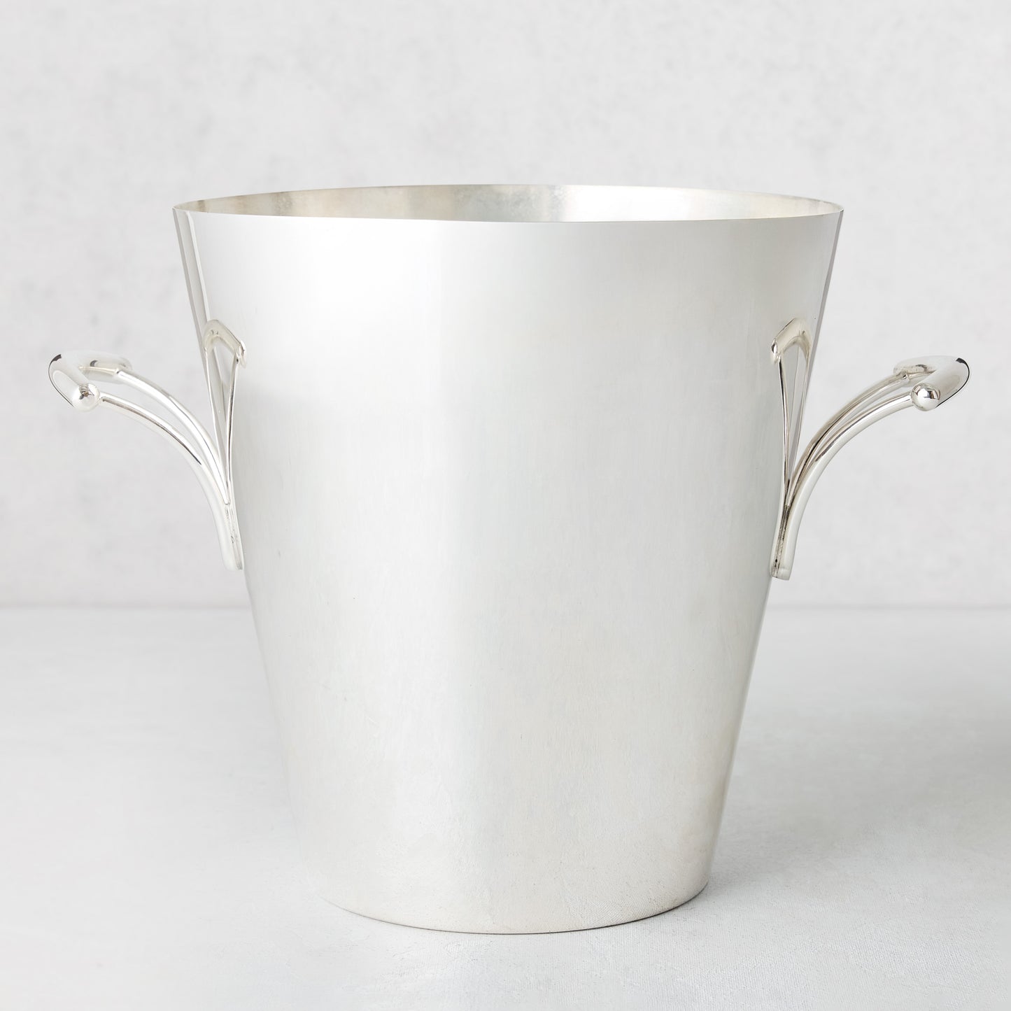 Vintage silverplate David bucket with two ornate handles.