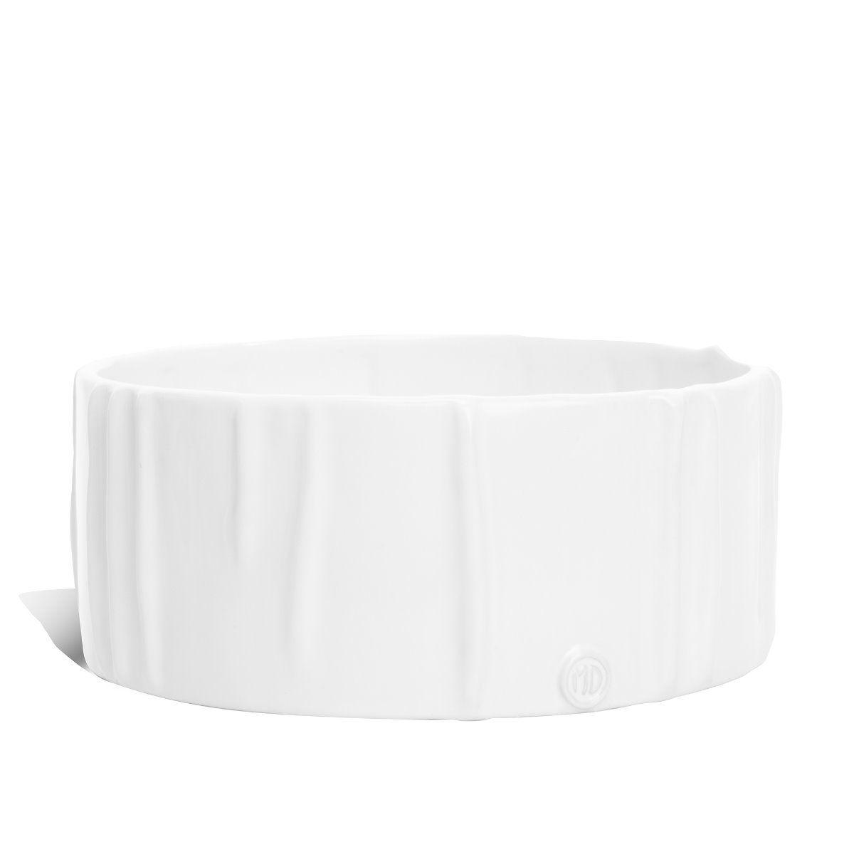 handmade white ceramic dog bowl