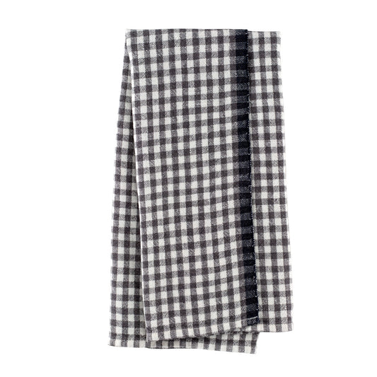 Grey gingham check hand towels 