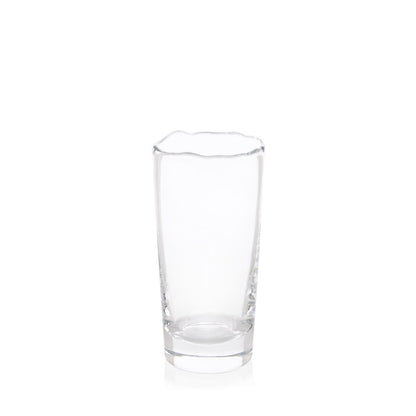 Tall hand blown glass drinking glass