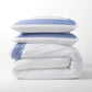 duvet white bedding with blue edging cotton 
