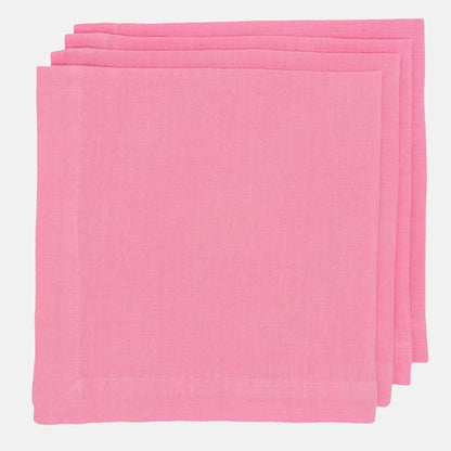 Hudson Grace light pink square washed linen napkin 22"x22"