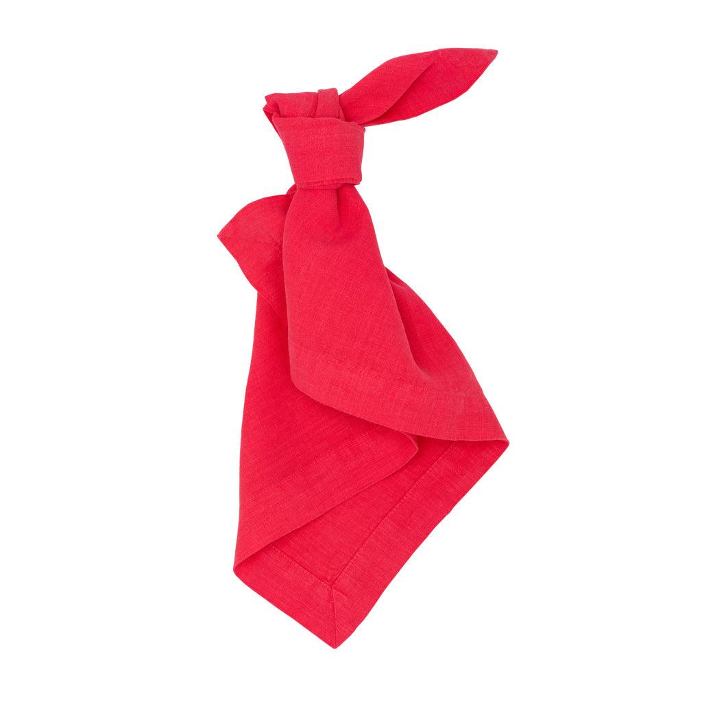 watermelon pink square linen machine washable