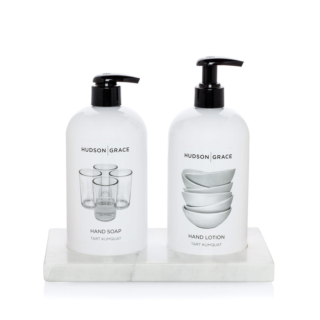 HG Hand Soap, Lotion & Marble Tray Set
