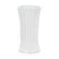 tall ribbed white ceramic vase 