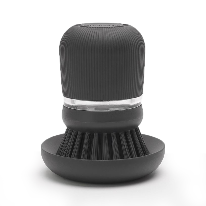 Dark Grey Soap Dispensing Dish Brush