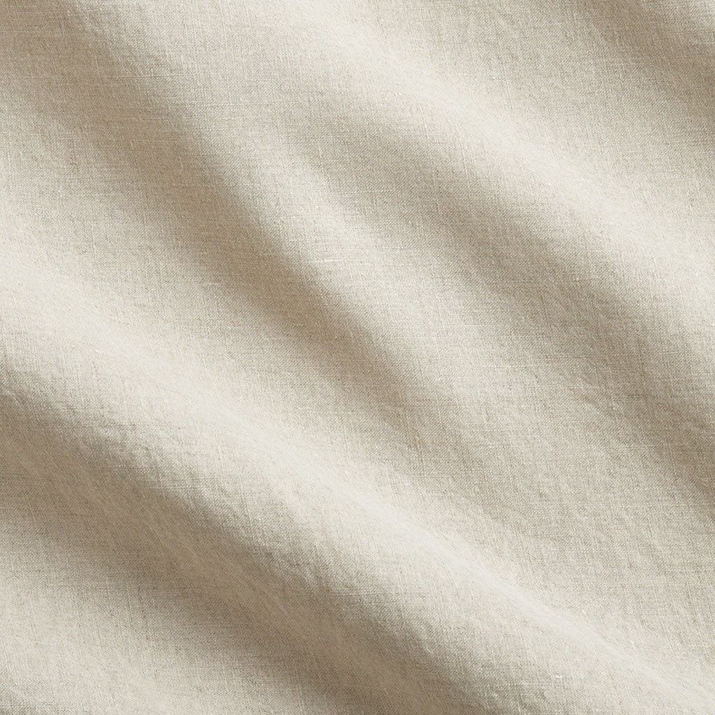 Khaki Washed-Linen Duvet Cover, close-up of the medium-weight fabric with subtle wrinkles and texture.
