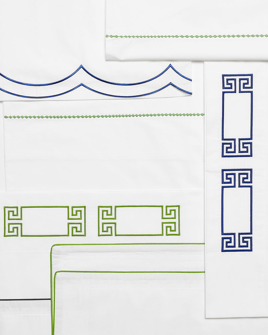 EMBROIDERED PERCALE SHEET SETS