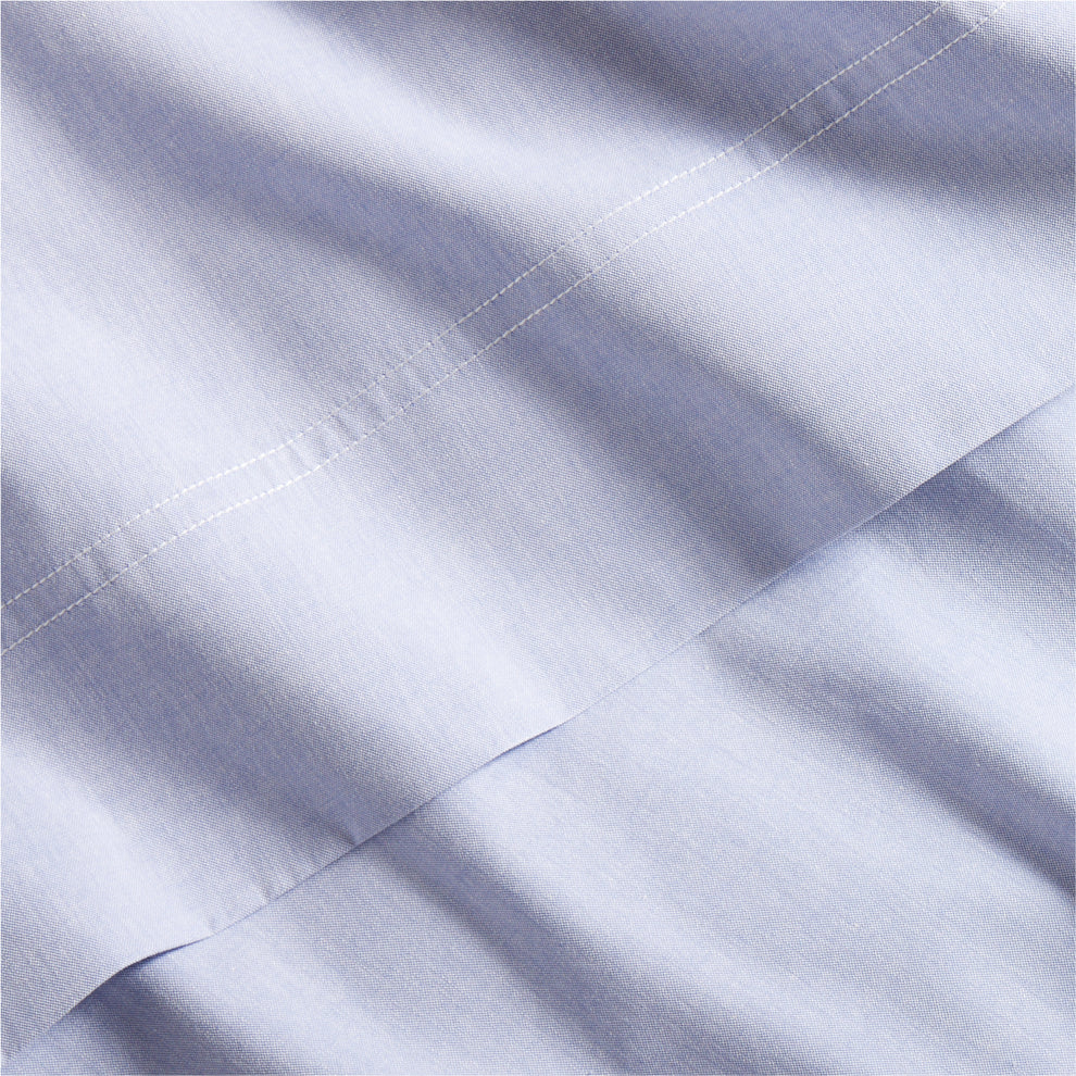 Blue Oxford Cloth Sheet Set - Hudson Grace