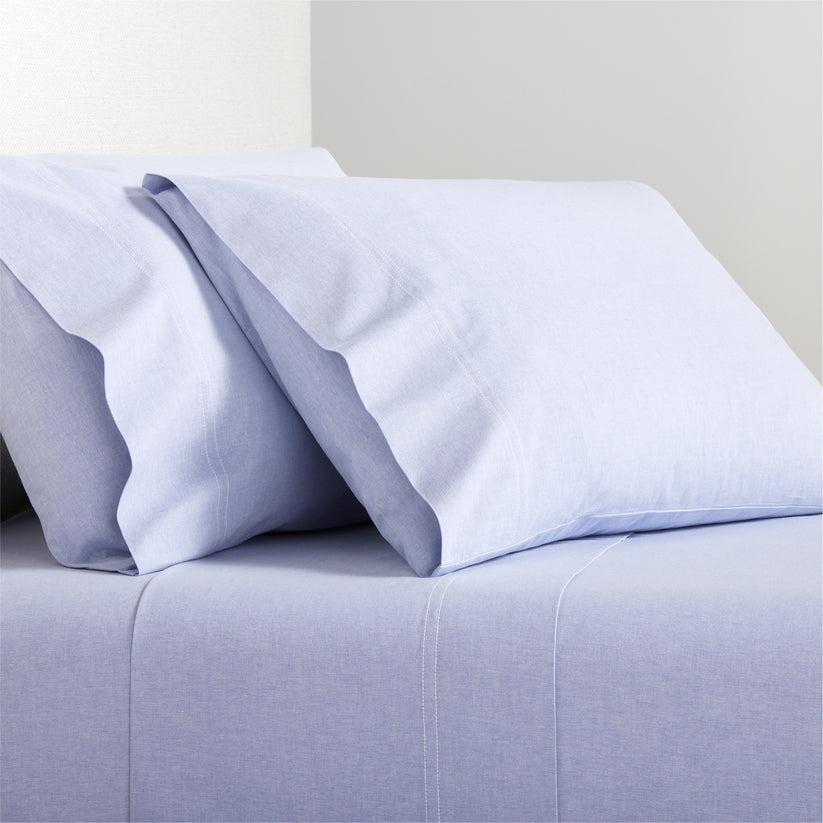 Blue Oxford Cloth Sheet Set Hudson Grace
