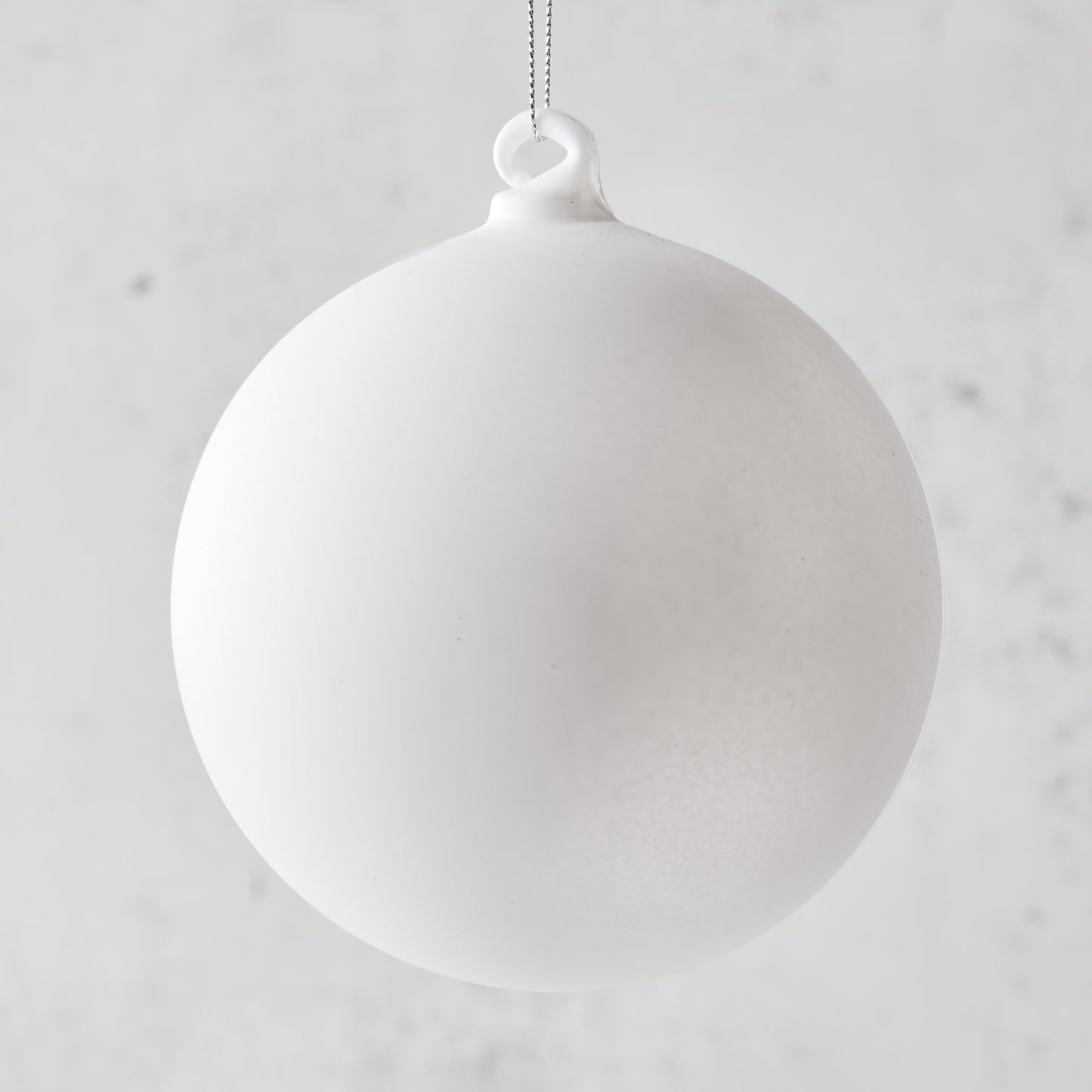 Large Matte White Glass Bulb Christmas Tree Ornament, 4.75"