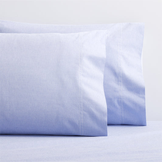Blue Oxford Cloth Pillowcases, set of 2